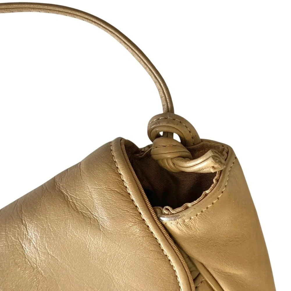 Vintage PIERRE CARDIN Leather Clutch Shoulder Bag Tan Parisian